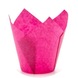 Форма для маффина Тюльпан темно-розовый 50 х 80 мм 10 шт