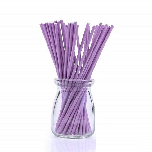 Палочки для кейк-попсов фиолетовые 10 см 50 шт