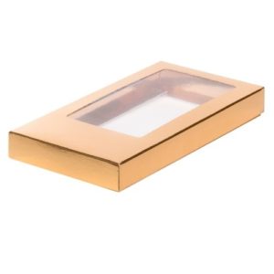 Упаковка для шоколада с окном Золото 16х8х1,7 см