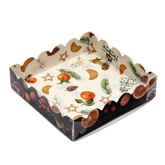 Коробка для печенья "Новогодние чудеса" 12 х 12 х 3 см