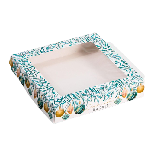 Коробка складная Морозное настроение 20 × 20 × 4 см
