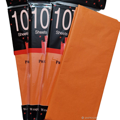 Бумага тишью 50 х 70 см Оранжевый 10 листов
