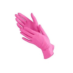 Перчатки нитриловые розовые M 10 шт