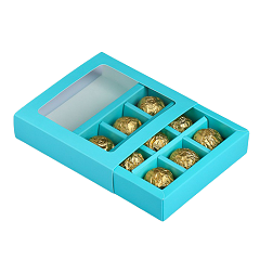 Коробка на 9 конфет голубая