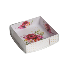 Коробка для пряников Цветы 12х12х3 см