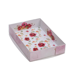 Коробка для пряников Цветы 17х12х3 см