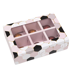 Коробка на 6 конфет Мозайка розоваяозовая