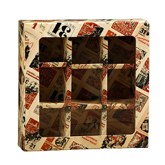 Коробка на 9 конфет Ретро газета