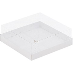Коробка для муссовых пирожных Белая 4 шт 17х17х6 см