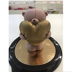 Фигурка из глазури Мишка розовый с сердцем