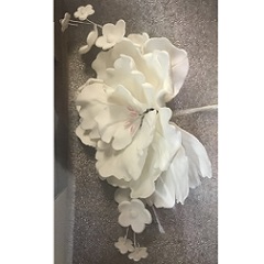 Украшение сахарное Цветок Пион белый большой 1 шт