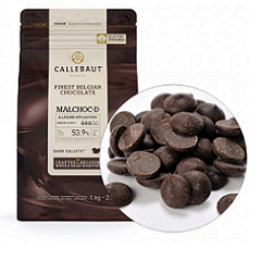 Бельгийский темный шоколад без сахара 53,9% Barry Callebaut 0,5 кг