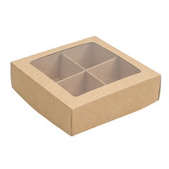 Коробка на 4 конфеты Крафт
