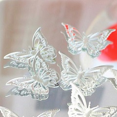 Бабочки акриловые для декора, серебро 10 шт.