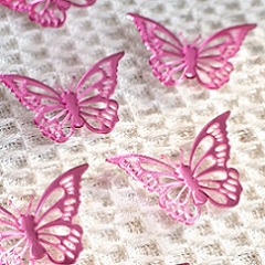 Бабочки акриловые для декора, розовые 10 шт.