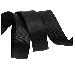Лента репсовая цвет черный 25 мм длина 27 м