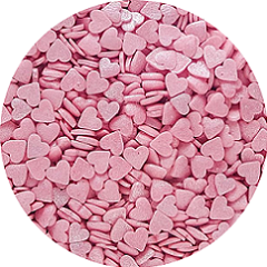 Сердечки розовые перламутровые 70 гр