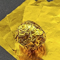 Фольга для конфет золото 10х10 см 100 шт