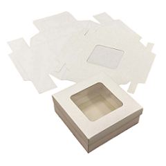 Коробка для зефира и печенья с окошком белая 16,5х16,5х7 см