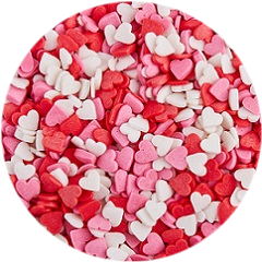 Сердечки Красно-бело-розовые мини 70 гр