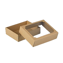 Коробка для зефира и печенья с окошком белая 35х25х6 см