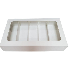 Коробка для эклеров Белая 24х14х5 см